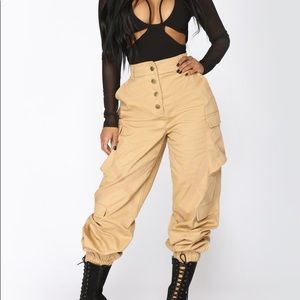 Khaki Oversized Cargo Pants